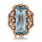 Bague 55 Bague vintage aigue-marine et or rose 58 Facettes 23-328