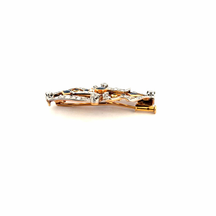 Broche Broche Or Jaune 18k Diamants & Saphirs 58 Facettes BRO-GS29460