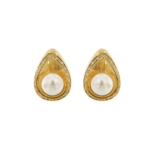 Обеци с перли и диаманти 