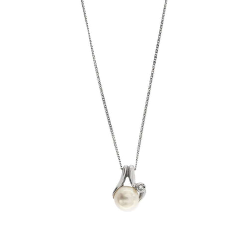 Collier Collier avec perle et diamant 58 Facettes 36952