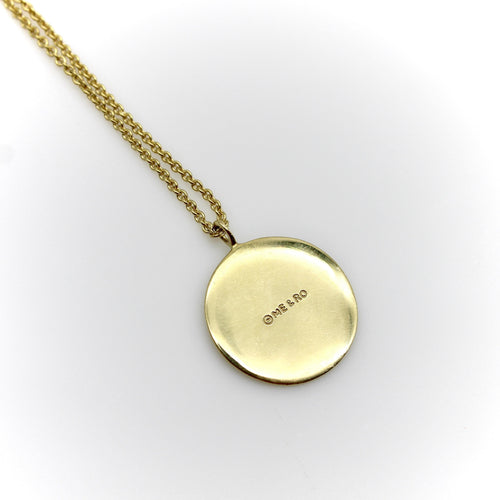 Collier Pendentif miroir tibétain en or avec diamant et chaîne par Me & Ro 58 Facettes A20043