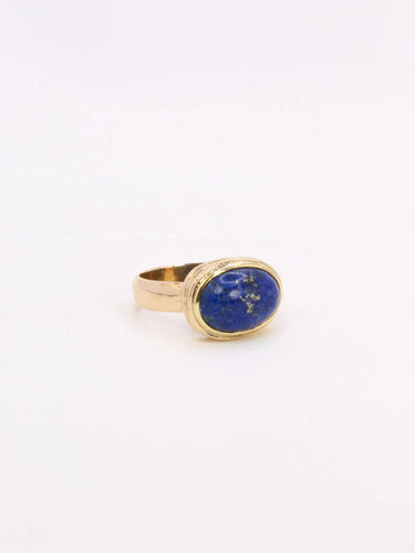 Bague Bague vintage lapis lazuli or jaune 58 Facettes 1039.2