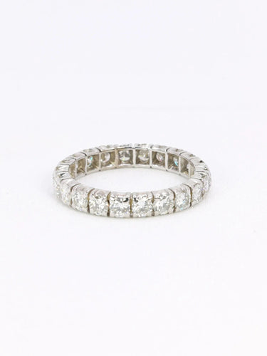 Bague 59 Alliance or blanc diamants ronds 2.4 carats 58 Facettes 1099.33