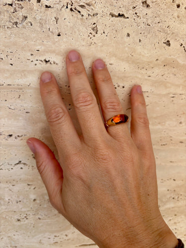 Bague 53 BULGARI - Bague vintage « Celtaura » – Or jaune et citrine – Circa 1980 58 Facettes