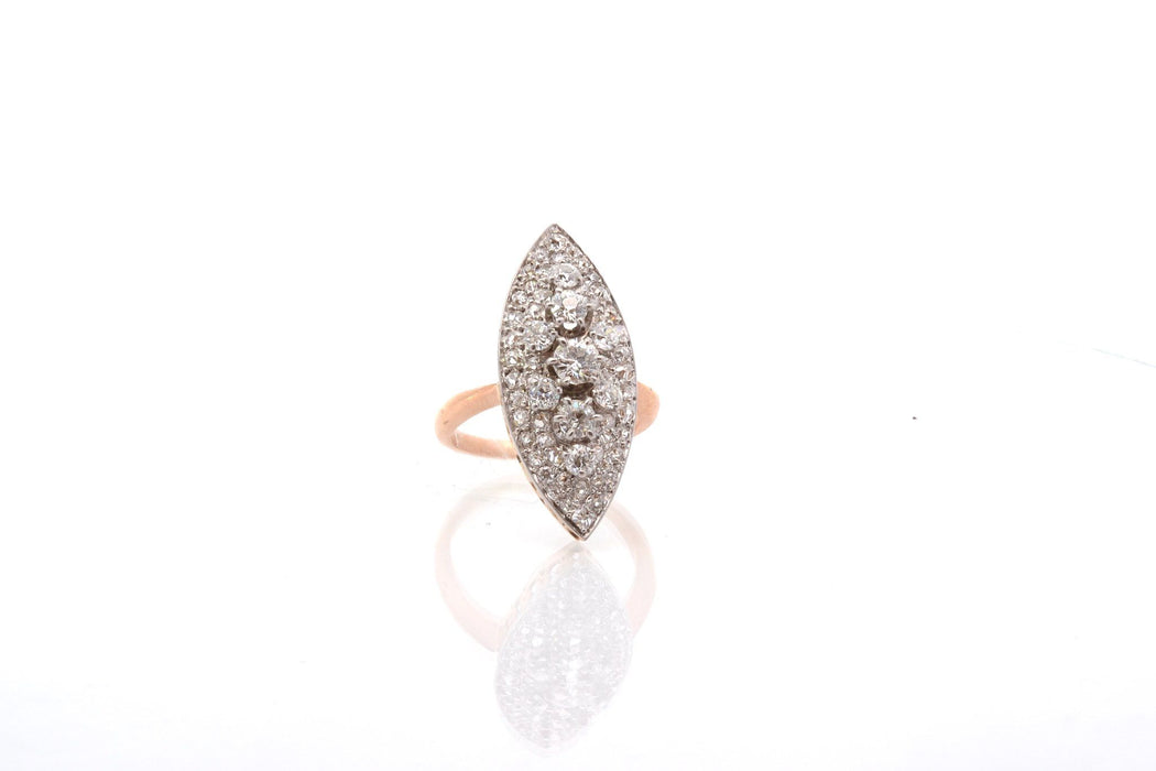 Vintage-Marquise-Diamantring aus Gelbgold