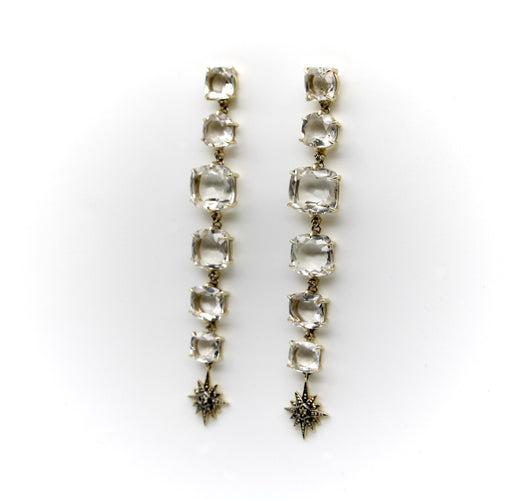 Boucles d'oreilles Boucles d'oreilles pendantes H. Stern en or 18 carats, cristal de roche et diamants Moonlight 58 Facettes A2005X