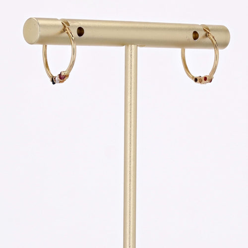 Boucles d'oreilles Petites créoles or jaune saphirs 58 Facettes CVBO31