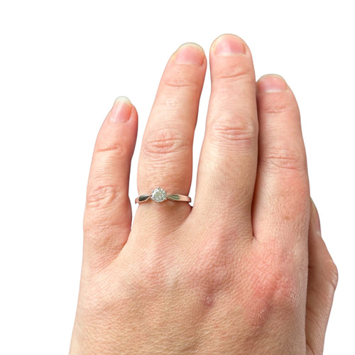 Bague 54 Solitaire or blanc 58 Facettes 282