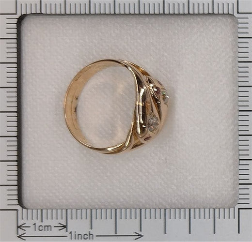 Bague 53 Bague double serpent de l'époque victorienne : symbole d'éternité avec diamants et rubis 58 Facettes 24292-0131