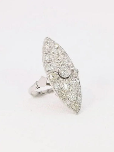 Bague Bague marquise Art-Déco platine diamants taille ancienne 2 ct 58 Facettes J529