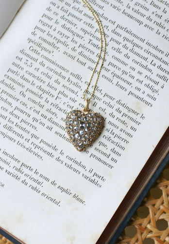 Pendentif Pendentif Ancien Cœur Diamants sur Or Rose 58 Facettes
