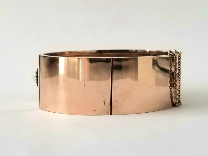 Bracelet Bracelet ancien or rose, perles et diamants anciens 58 Facettes