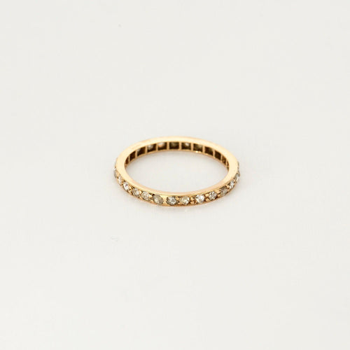 Bague 53 Alliance or rose et diamants 58 Facettes LAN1223