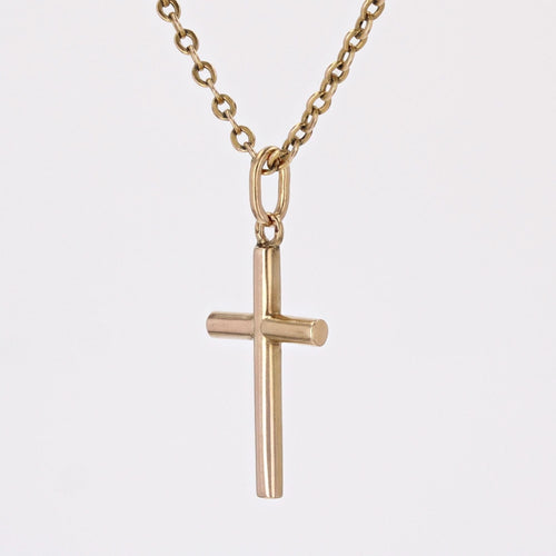 Pendentif Croix or fil rond 58 Facettes CVP111