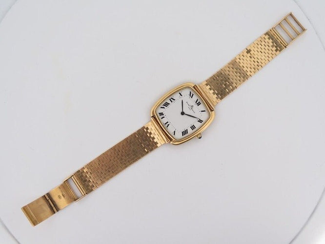 Montre vintage montre baume & mercier carree extra plate or jaune mecanique 58 Facettes 260383