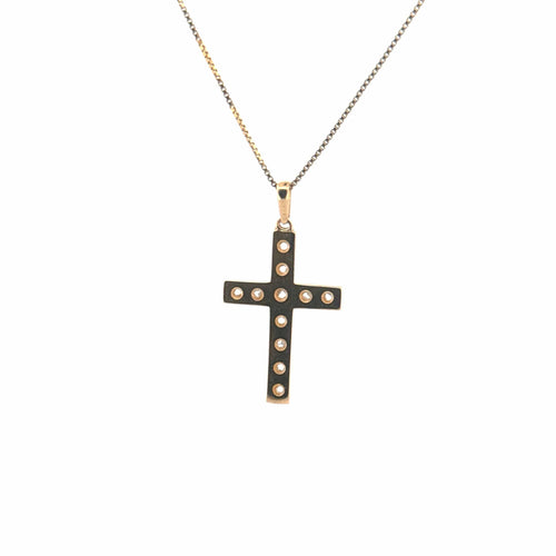 Pendentif Croix Or Jaune 18k & Diamants 58 Facettes 2-PEA1-GS28848