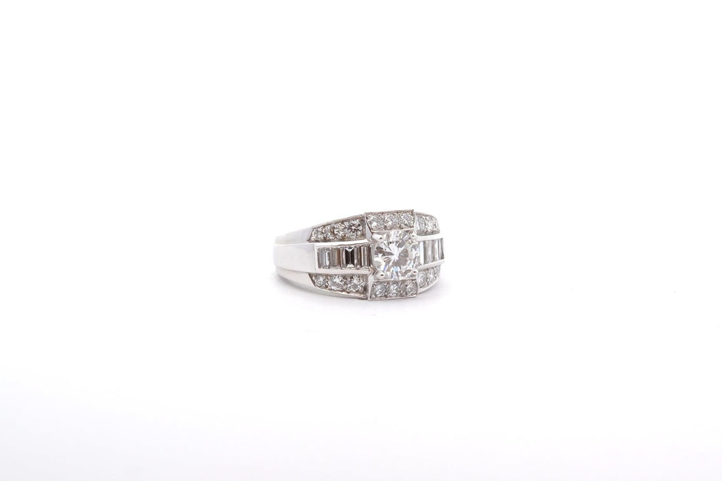 Bague 53 Bague diamant 0,77ct E/SI1 platine 58 Facettes 25591-26167