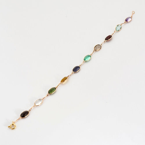 Bracelet Bracelet or jaune et pierre de couleurs 58 Facettes NAR03012