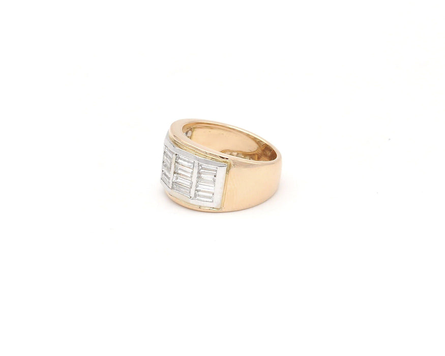 Bague Bague en or rose et blanc avec diamants baguette 58 Facettes