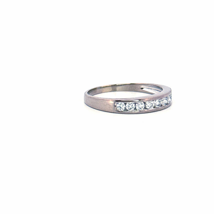 Bague 55 Alliance Demi-Tour or blanc diamants 58 Facettes 105-GS30948-01