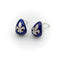 Boucles d'oreilles Boucles d'oreilles en or blanc 18 carats, émail Hidalgo, fleur de lys et diamants 58 Facettes