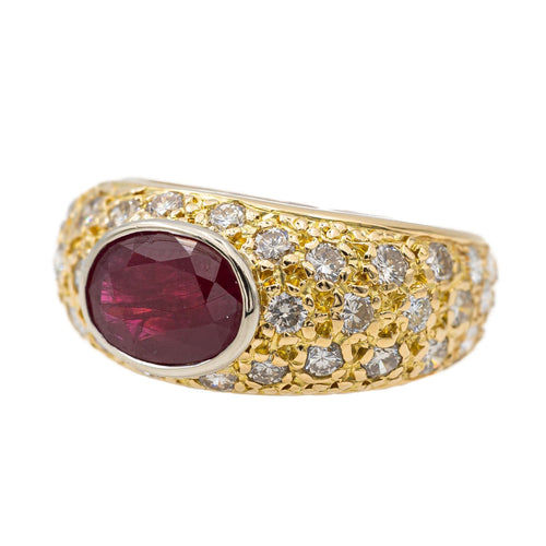 Bague 52 Bague Jonc Or jaune Rubis 58 Facettes 2917360CN