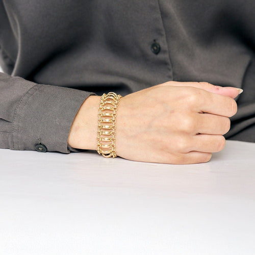 Bracelet Bracelet or jaune à maille fantaisie 58 Facettes SAI03672