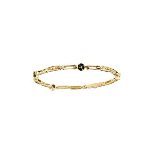 Geelgouden armband met segmenten, saffieren en diamanten 
