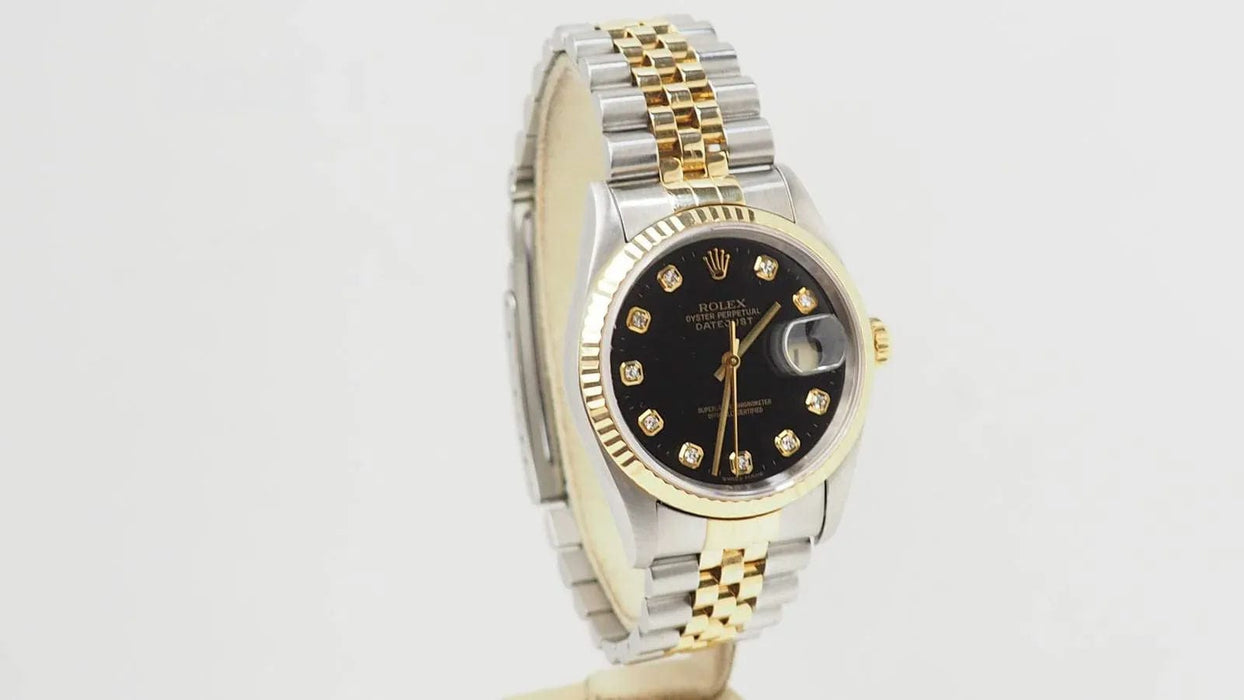 Montre ROLEX - Montre Date Just en or jaune et acier 58 Facettes 32810