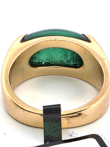 Bague 51 BULGARI - Bague en or jaune avec jadéite 58 Facettes