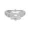 Bague 54 Bague or blanc, diamant taille émeraude 4 cts. 58 Facettes 31294