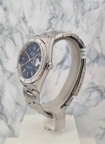 Montre ROLEX Date Cadran Bleu 58 Facettes 15210