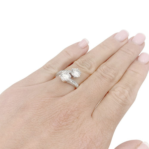 Bague 52 Bague "Toi & Moi" or blanc, diamants. 58 Facettes 33845