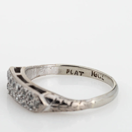 Bague Bague Vintage Art Déco 2 Rangs Diamants Or Blanc 58 Facettes G13484