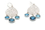 Boucles d'oreilles Boucles d'oreilles contemporaines en or blanc serties de topazes 58 Facettes 22186