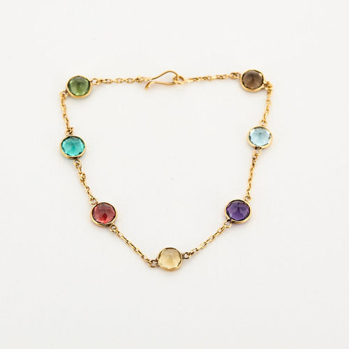 Bracelet Bracelet or jaune et pierres de couleurs 58 Facettes NAR01484