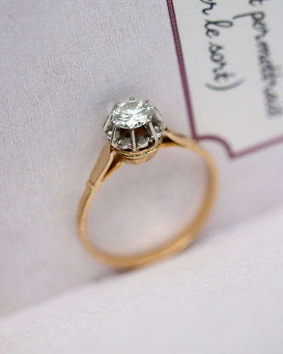 Bague 53 Bague Solitaire Deux Ors Diamant 58 Facettes A11556