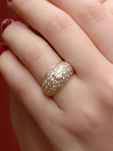 Bague jonc vintage en or et diamants 58 Facettes J314