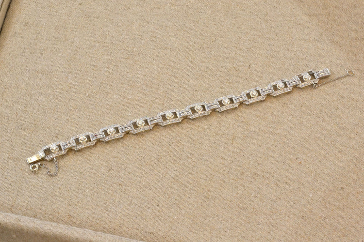 Bracelet Bracelet art déco diamants en or 18k 58 Facettes 26595