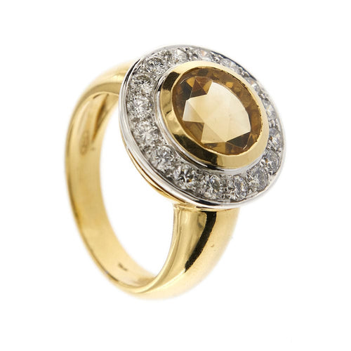 Bague 61 Bague citrine et diamants 58 Facettes 30269