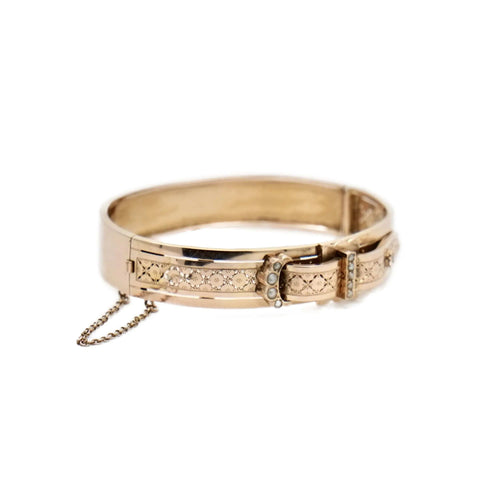 Bracelet Bracelet Manchette Ceinture Or rose et Perles 58 Facettes REF2327-58