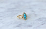 Turquoise and pearl marquise ring