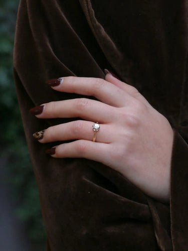 Bague 50 Solitaire or platine diamant taille ancienne 0.7ct 58 Facettes J218BIS