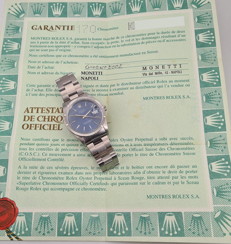 Montre ROLEX Date Cadran Bleu 58 Facettes 15210