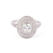 Bague Bague double entourage en platine et diamants 58 Facettes