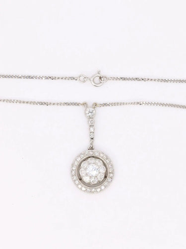 Collier Collier marguerite Belle Epoque or blanc diamants taille ancienne 58 Facettes J342