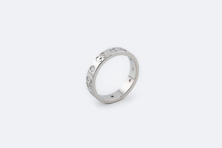 Bague 13 / Oro Bianco GUCCI - Bague en or blanc et diamants 58 Facettes ANL699