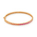 Bracelet Bracelet rigide ouvrant, or rose et saphirs multicolores 58 Facettes 1