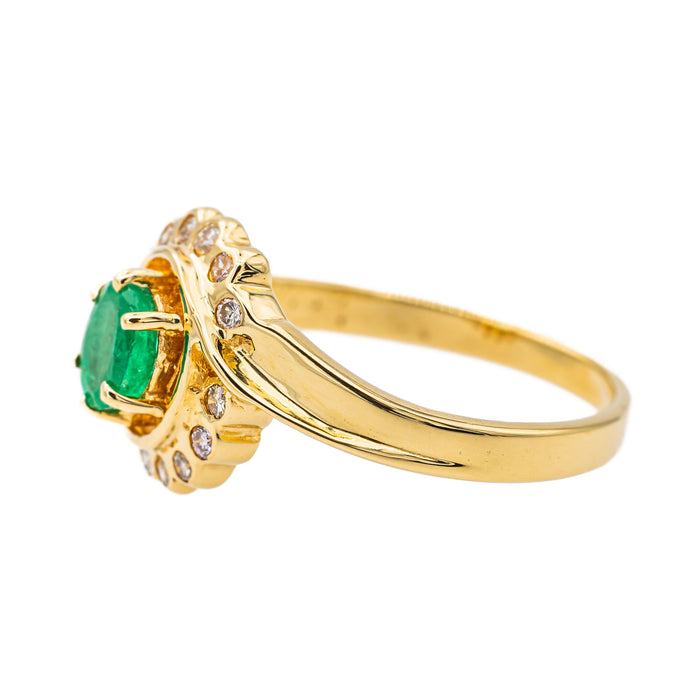 Anillo copete Oro amarillo Esmeralda