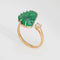 Bague 57 Bague en or jaune 18 carats avec feuille d'émeraude sculptée, taille 7,5, diamants, bijoux fins 58 Facettes G13658